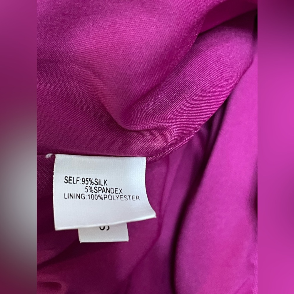 Kay Unger New York Silk Raspberry Pink Dress Size 6 - Picture 8 of 9